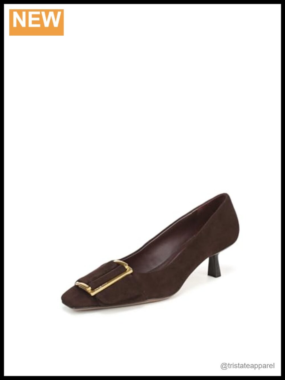 Suede Kitten Heel Pump Square Toe Slip-On